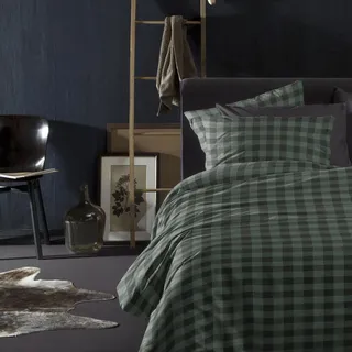 Damai "Timber", Bettwäsche-Set Flanell, green 135x200+80x80 cm