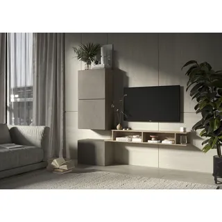 Home Affaire "Infinity, 4tlg. Breite 180 cm, Höhe variabel, Wohnwand", Spar-Set, 4 Stk. tlg., lehmfarben argilla, eiche cadiz nb),
