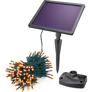 esotec Solar LED-Lichterkette 200 LEDs bernsteinfarben, 20m, winterfest 102569 - Schwarz