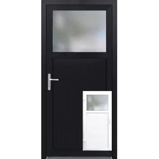 Nebeneingangstür Kunststoff K504 Anschlag Links Weiß/Anthrazit 98 cm x 198 cm