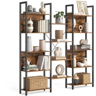 VASAGLE Bücherregal 24 x 158 x 166 cm Vintagebraun-Tintenschwarz