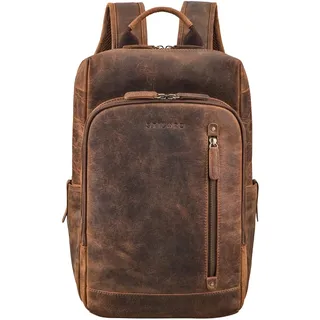 STILORD Johnson Lederrucksack Herren – Business Rucksack 13,3 Zoll Farbe:mittel - braun