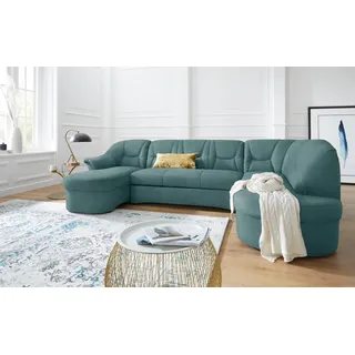 DOMO collection Wohnlandschaft Mikrofaser U-Form 3-Sitzer Petrol