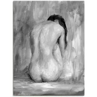 Artland Leinwandbild "Figur in schwarz & weiß II" Frau 1 Stk. tlg. auf Holzrahmen gespannt, farbe bild(er): grau