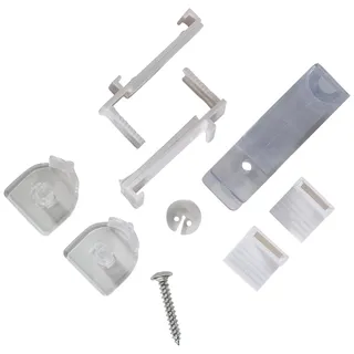 K-home Andorra+rota.01.SB Klemmträger und Zubehör Montage-Set für Klemmfix Doppelrollo, Plastik, 50 x 1,5 x 3,5 cm, weiß