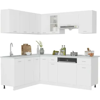 vidaXL Küchenzeile Lyon 11-tlg 240 cm Weiß