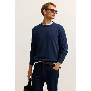 bugatti Rundhalspullover »Regular Fit« Basic Essential aus reiner Baumwolle