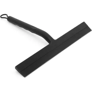 INF Silikon Duschabzieher mit Lanyard und Haken 21.5cm x 19.5cm x 3cm 145° gebogene Klinge für Glas Spiegel Fliesen und Auto Schwarz - Schwarz