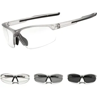 Suertree Selbsttönend Fahrradbrille Photochromatische Sportsonnenbrille Herren Damen Transprante Gläser Klar Radsport Radfahren MTB