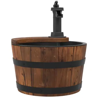 vidaXL Gartenbrunnen mit Pumpe 28x28x34,5 cm Massivholz Tanne - Braun