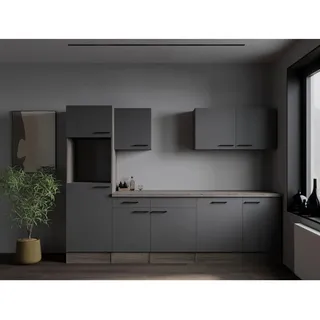 Respekta Küchenzeile 280 cm grau