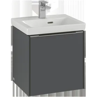 Villeroy & Boch Subway 3.0 Waschbeckenunterschrank, eine Tür Anschlag links, 423x429x378mm, C58100AB, Farbe: Front/Korpus: Black Oak, Griff: Aluminium glänzend