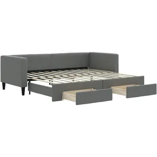 vidaXL Tagesbett Ausziehbar mit Schubladen Dunkelgrau 80x200 cm Stoff - Grau
