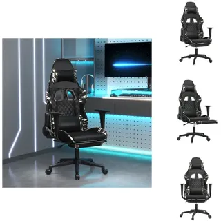 vidaXL Gamingstuhl mit Massage Fußstütze Schwarz Tarnfarben Kunstleder -  Gaming-Sessel - Grün