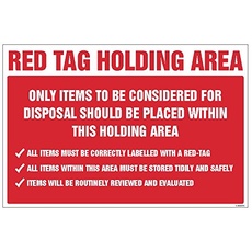 Caledonia Schilder 15944p Zeichen, roten Etikett mit Bereich Produkte für Entsorgung