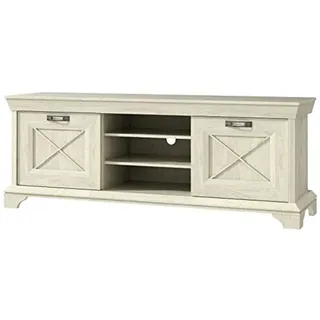 Forte Kashmir TV-Lowboard 147,4 x 66,6 x 48,2 cm Weiß Holzwerkstoff