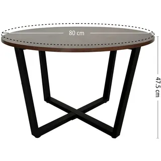 home collective Couchtisch Beistelltisch Wohnzimmertisch Tisch Couch Couchtisch rund Holz | 80x80x47,5 cm (BxTxH)