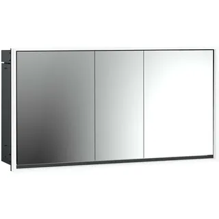 emco loft Lichtspiegelschrank, 1600mm, 3 Türen, Unterputzmodell, 979813323, Farbe: schwarz/spiegel