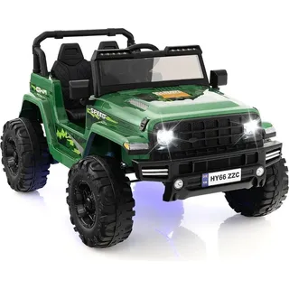24V 2 Sitzer Kinder Elektroauto mit Fernbedienung & Musik & Hupe & LED-Leuchten Kinderauto Grün