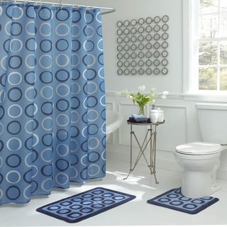 Bath Fusion 15-TLG Creative Home Ideas Duschvorhang-Set, Baumwolle, hellblau, 72"x72"