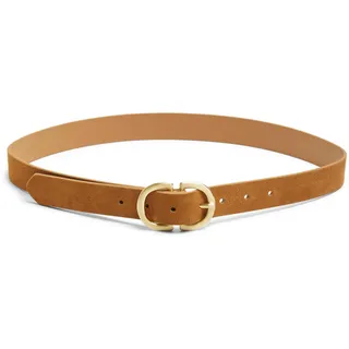 PIECES Damen Pcjuva Suede Jeans Belt Noos, Cognac/Detail:w Brushed Gold Buckle, 95