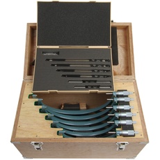 Mitutoyo 103-909 Mikrometer-Set mit Standards, Ratschen-Stopper, 15,2-30,5 cm Reichweite, 0,0001 Zoll Graduierung (6 Stück)