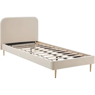 SalesFever Polsterbett mit Samtbezug beige