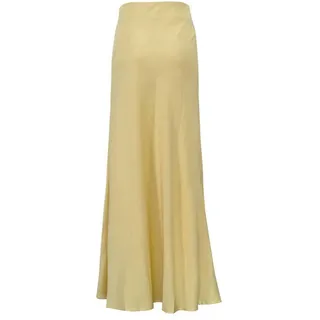 XYNM Langer Rock Damen Gelb Satin Atmungsaktiv-Yellow-s