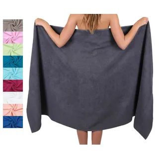 Betz Badetuch XXL 100x200 cm 100% Baumwolle – Weiches Frottee Saunatuch & Strandtuch – Pflegeleicht & saugstark – Palermo Serie – Farbe Anthrazit Grau