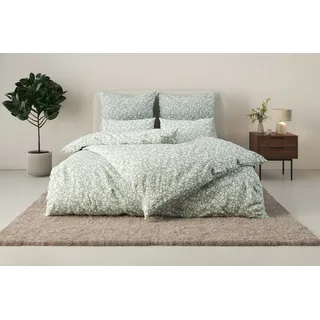 OTTO home Bettwäsche "Mariby" 2 Stk. mit feinem Blümchen Design, skandinavisch, romantische Bettwäsche, grün