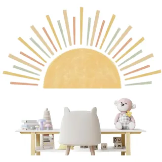 Wandtattoo Sonne Boho Wandsticker Boho Sonnenaufgang Wandaufkleber Kinderzimmer Wanddeko für Mädchen, Schlafzimmer, Babyzimmer, Wohnzimmer
