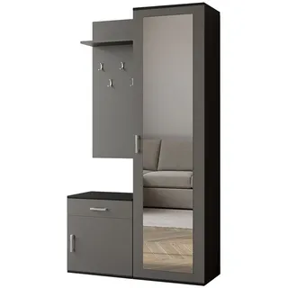 margaret hadas24 Garderobenset Patricia 100 cm Schwarz/Grau