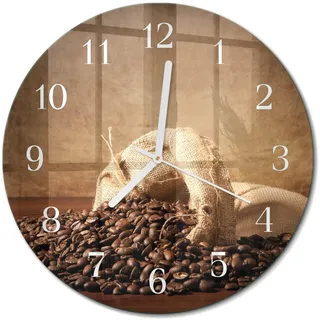 Tulup Glasuhr Wanduhr 30 cm 30fi braun
