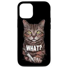 Hülle für iPhone 15 Halloween Katze Messer Design Witzige Tier Katzen