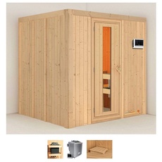 Bild Sauna »Solida«, (Set), 9 KW-Bio-Ofen mit externer Steuerung beige