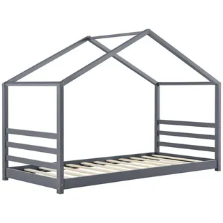 [en.casa] Hausbett Vardø 90 x 200 cm Kiefer lackiert grau