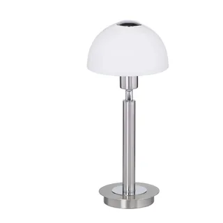 Action Tischleuchte, 1-flammig, Serie Amber, 1 x E14, 3 W, Höhe 29 cm, Durchmesser 14 cm, nickel matt 857501640000