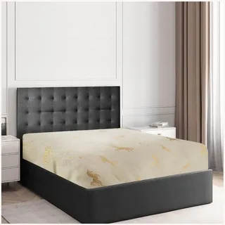 Gaveno Cavailia Bettwäsche-Set für Einzelbett, Fleece, Einhorn, Stern, Dunkelgrau, cremefarben, Laken Doppelbett