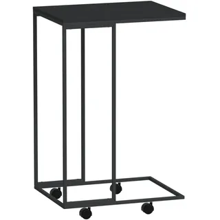 vidaXL Beistelltisch mit Rollen Schwarz 40x30x63,5 cm Holzwerkstoff - Schwarz