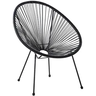 Beliani Acapulco Ii Gartensessel 90 x 70 x 87 cm schwarz