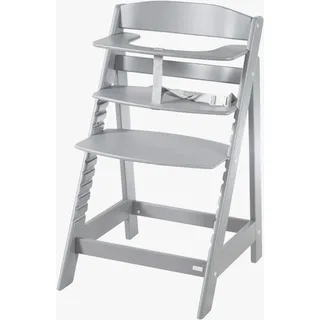 roba Sit Up Flex - aus Holz - Verstellbarer Kinderhochstuhl mit Schrittgurt - ab 6 Monaten bis 70 kg - Taupe
