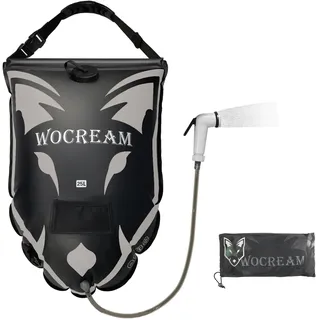 CyConncet Camping Dusch Outdoor, 6,6 Gallonen/25L Camping Duschtasche, TPU-Duschtasche, großer Wasserdurchfluss, Handbrause, Solardusche, tragbare Dusche für Camping Stranden Rucksackreisen Weiß