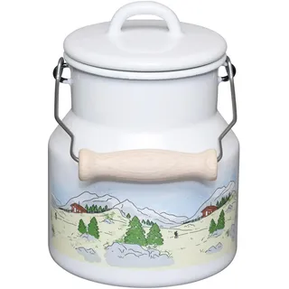 Riess, 0449-184, Allzweckkanne mit Emaille Deckel und Holzgriff 1L, Country, LANDLUST, Vol. (rec.): 1,8 Liter, Made in Österreich, LBH: 15,1x13,3x25,7cm, 0,846kg, Kanne mit Henkel, Deckel