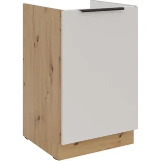 NIOLLA Waschbeckenunterschrank - Breite 50 cm, Kaschmir/Artisan Eiche - Schwarz