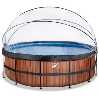 EXIT TOYS Pool 450 x 122 cm inkl. Sandfilteranlage, Abdeckplane, Poolleiter, Reparaturset