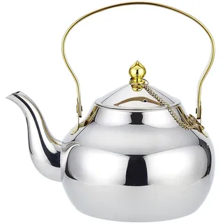 SANQIAHOME 1,5 Liter Teekanne aus Edelstahl mit Sieb Ein moderner, minimalistischer Stil