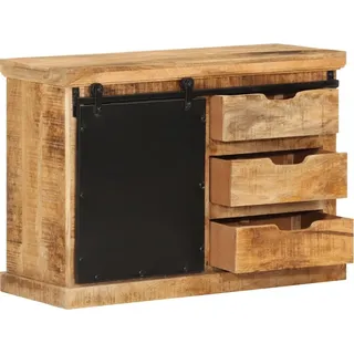 vidaXL Sideboard 80x30x55 cm Massives Raues Mangoholz - Braun