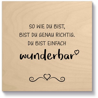 Artland Holzbild »Wunderbar«, Sprüche & Texte, (1 St.), beige