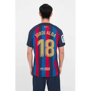 Barcellona Offizielles Nameset-Set, Name und Nummer Jordi Alba 18, Stufe 2022/2023, Erwachsene, Sesam/Blau