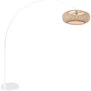 Steinhauer - stehlampe - Sparkled Light - natürlich weiß - bambus metall - bogenlampe - E27 - 4686W - Weiß
